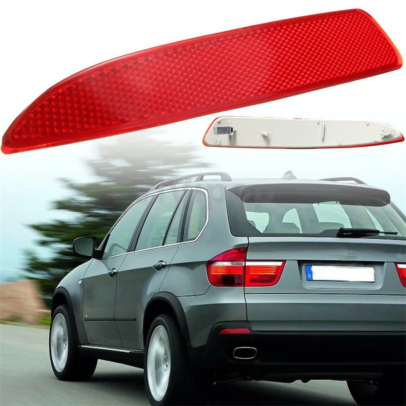 For BMW X5 E70 2007 2008 2009 2010 63217158949 63217158950 Left Right Rear Bumper Reflector Brake Light Stop Lamp Red Lens