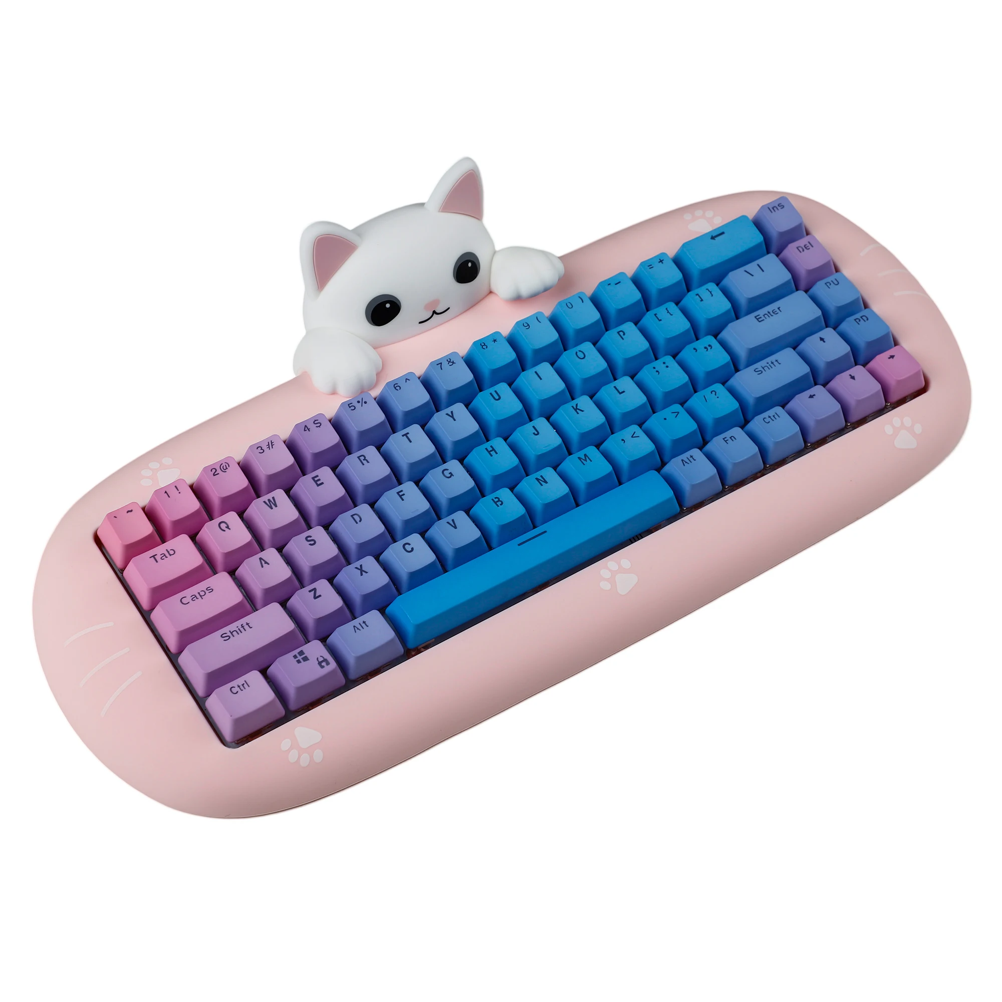 

YMDK Meow 68 Cat Custom Triple-Mode RGB Hot Swappable Macro Programmable Bluetooth Wired 2.4G Mechanical Keyboard Barebone