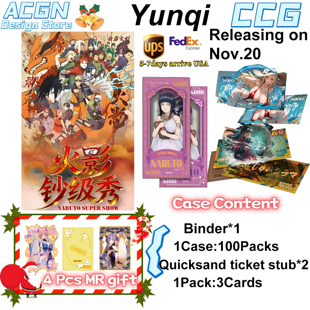 Новейшая карта Наруто-сестры, 2025 г., «Супер-шоу», акриловая цветная бумага Sasuke Sakura Palying, торговые произведения искусства CCG TCG, подарок для хобби