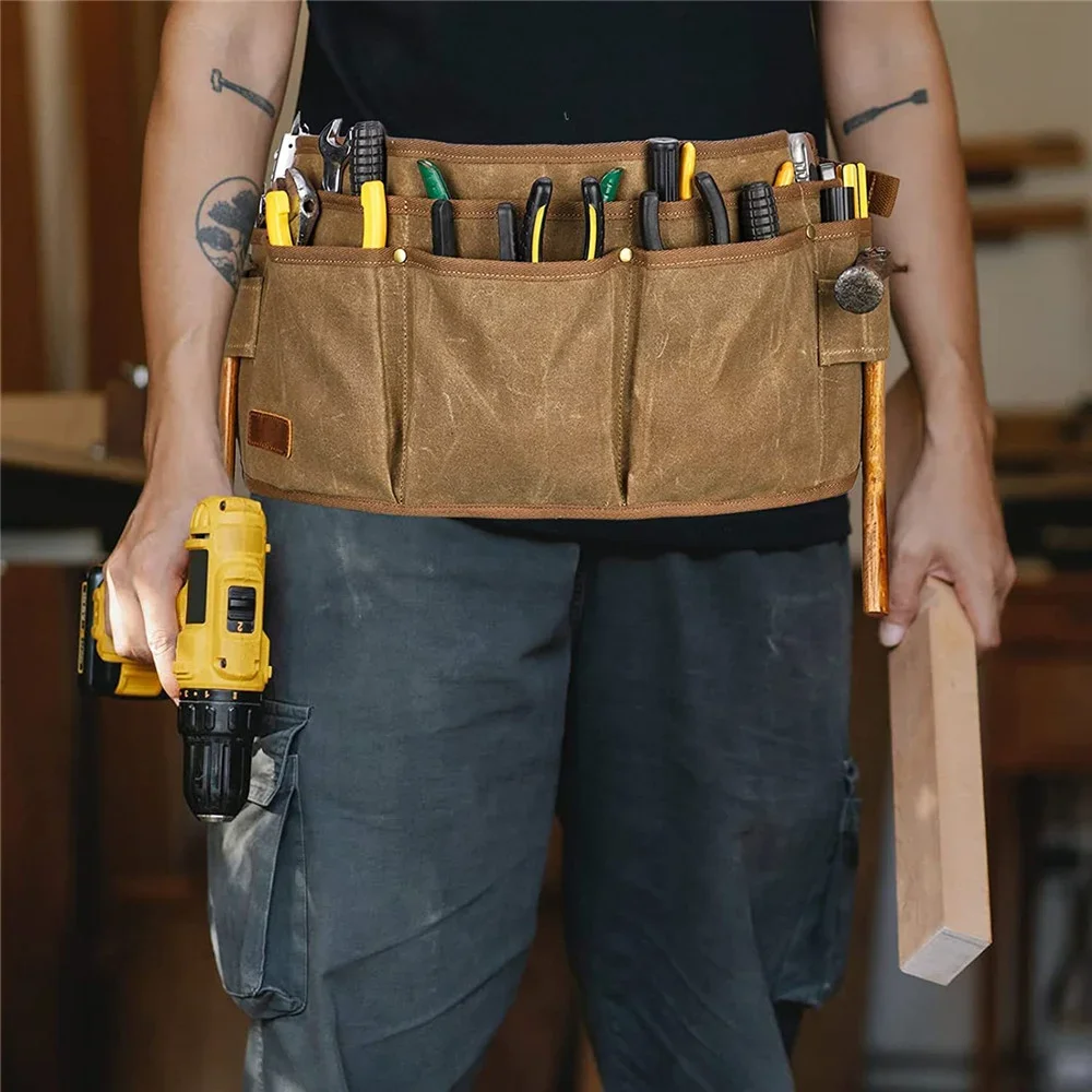 Waist Pouch 13 Pockets Men Carpenters Electricians Practical Professional  Belt Pouches Utility Belt Tool Bag Canvas Gardening