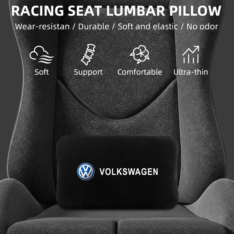 Car Cotton Lumbar Pillow for Car Racing Back To Back Lumbar Cushion For Volkswagen VW GTI TOUAREG TOURAN CADDY PASSAT Auto Parts