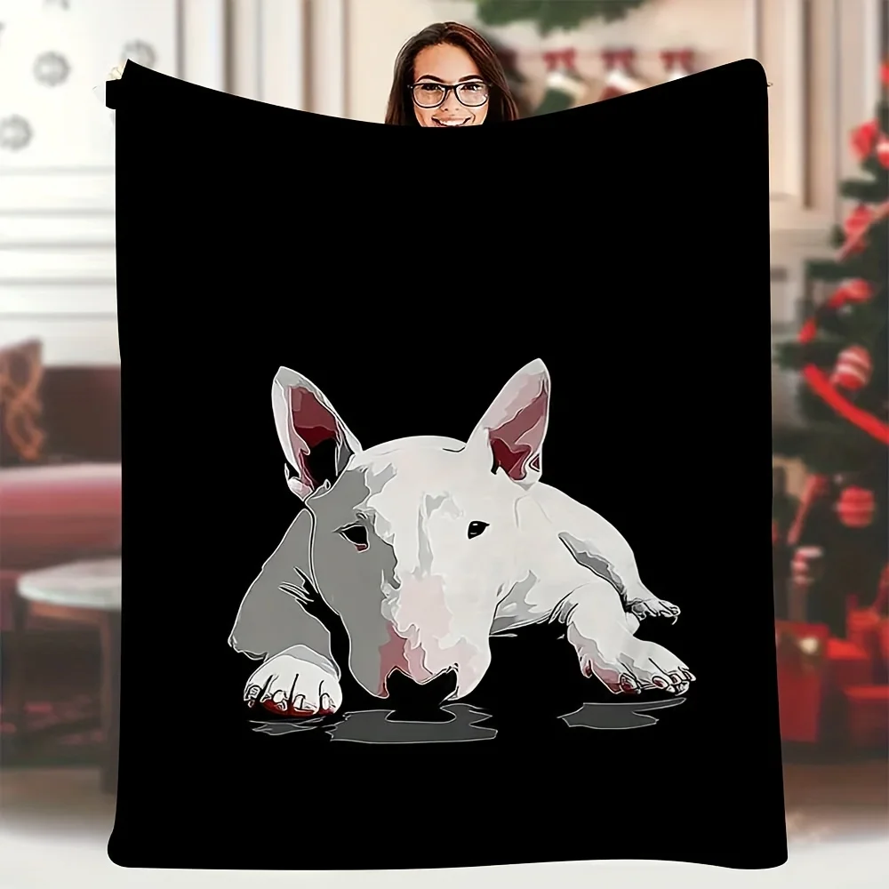 Cute Dog Nap Blanket Pet Lover Gift Throw Blanket for Pitbull Greyhound Dog Home Couch Decor Plush Pet Accessories
