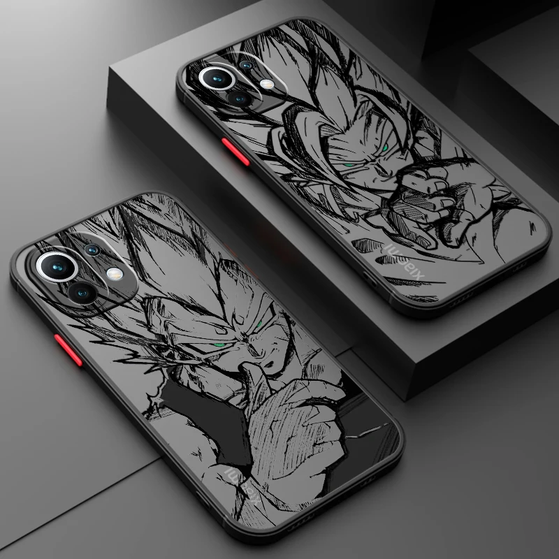 Comics D-Dragon Ball Saiyan Frosted Translucent For Xiaomi Mi 13 12 12T 11T 11 11i 10T 10 9T Pro Lite Ultra 5G Back Phone Case