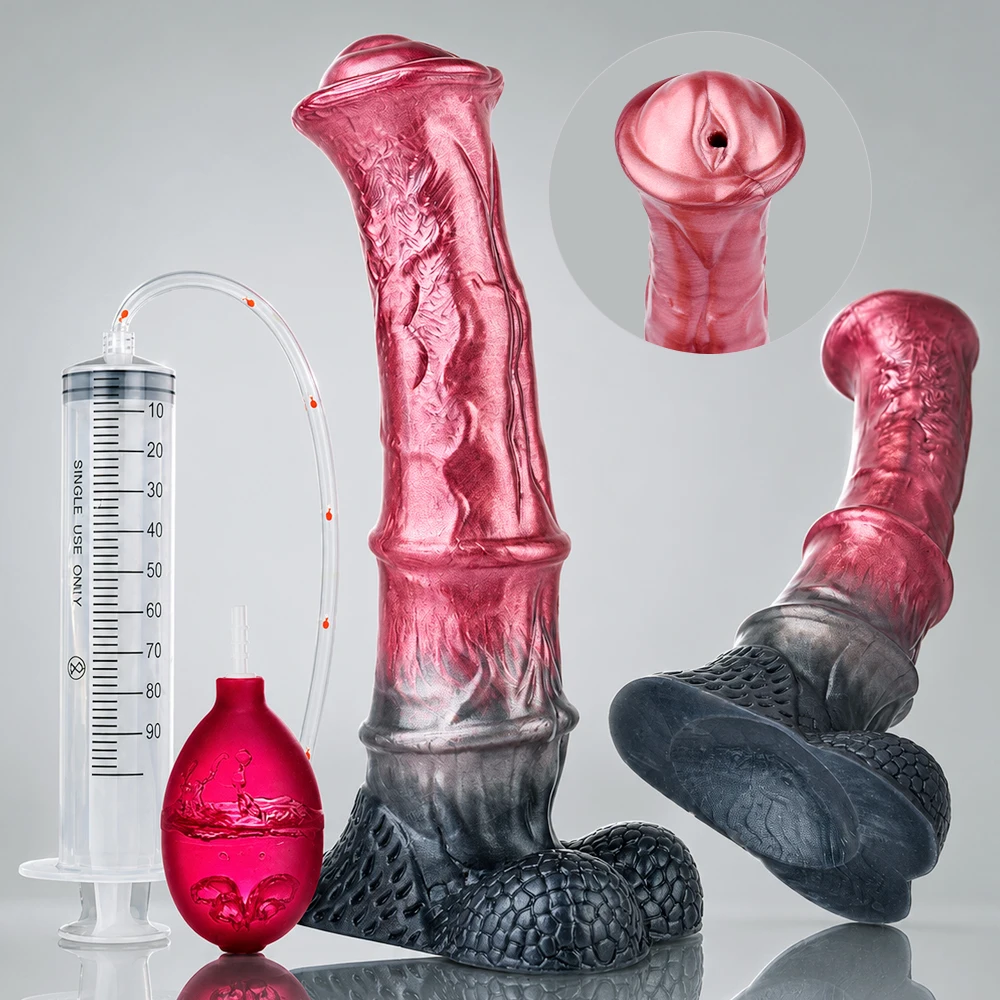 NNSX Huge Horse Squriting Dildo Anal Plug Anus Dilator Ejacultion Penis Masturbator Silicone Toy Creative Sex Toys for Adults