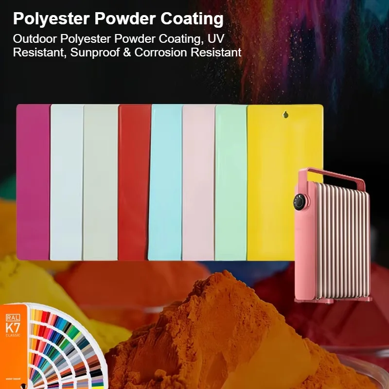 Ranlraka  Thermoset Polyester Powder Coating RAL Colors Electrostatic Spray Powder Outdoor UV Resistant Semi Gloss~60GU 200℃