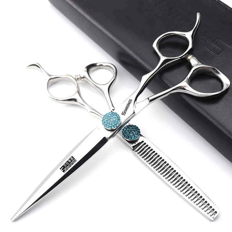 A specialized hair salon for hairdressers specializing in 6/6.5-inch flat cut teeth clippers set, thinning hair clippers