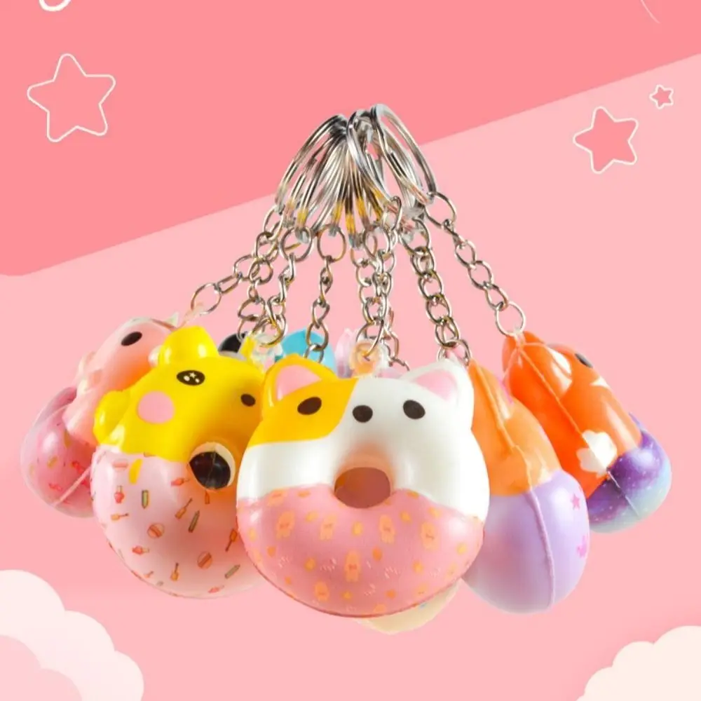 Stretch Squeezing Doughnut Squeeze Keychain Slow Rebound Cupcakes Keyring Animal Squeeze Sensory Toys Ice Cream Fidget Toys