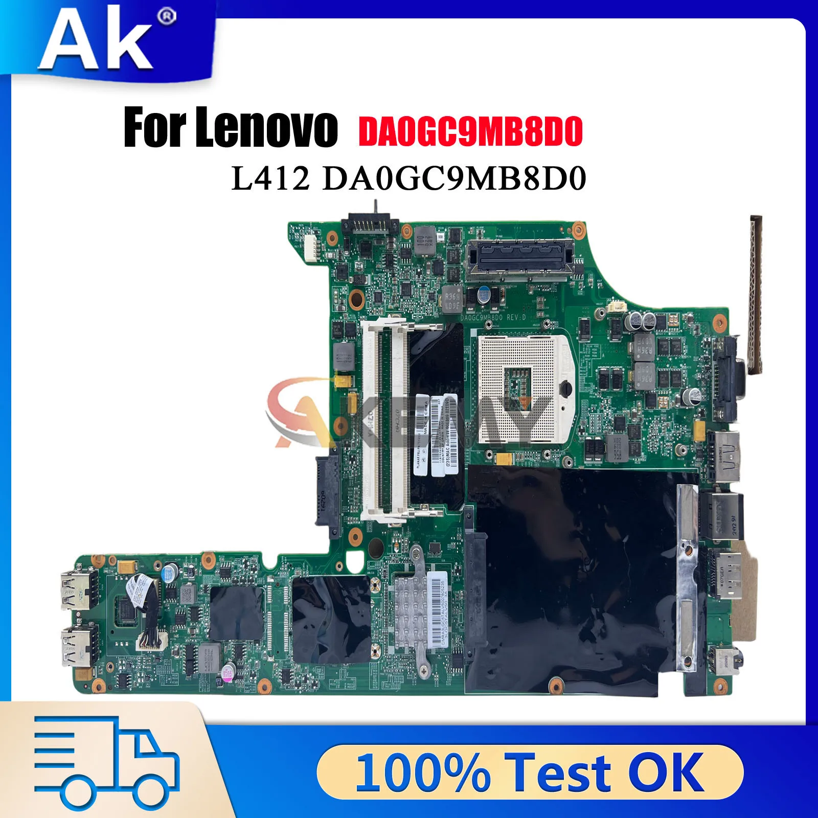 

With HM55 Chipset DDR3 DA0GC9MB8D0 Laptop Motherboard For Lenovo L412 100% Fully Tested