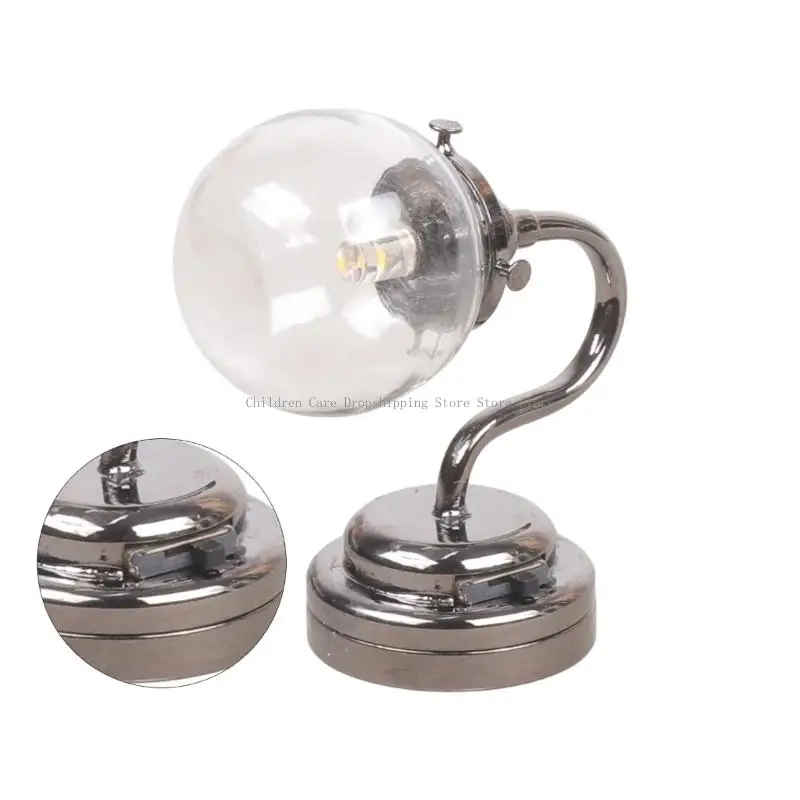 ติดตั้งง่ายแก้ว Miniature Wall Light รูปสำหรับ 1/12 บ้านตุ๊กตาตกแต่งฉากห้องนอนจอแสดงผลอุปกรณ์เสริม