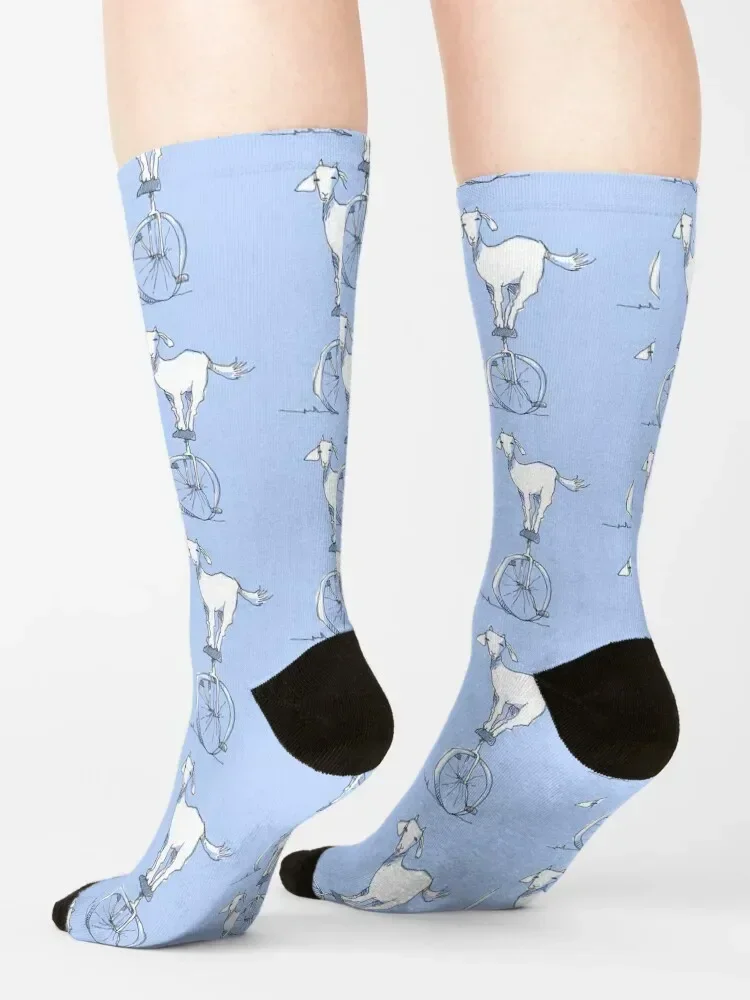 Goat on a unicycle Socks Heating sock basketball japanese fashion Stockings Socks Ladies Men's