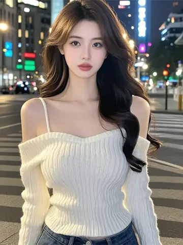 섹시한 짧은 니트 스웨터 원숄더 독특한 디자인 한국 스타일 슬림핏 긴팔 출퇴근 패션 봄 2025 신상 여성 상의 섹시한 짧은 니트 스웨터 원숄더 독특한 디자인 한국 스타일 슬림핏 긴팔 출퇴근 패션 봄 2025 신상 여성 상의