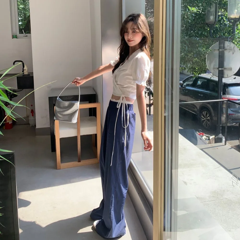 Jennie Matching French Style Loose Fit Embroidered Women's Short Sleeve Top And Trousers Two-Piece Suit Fashion Outfit