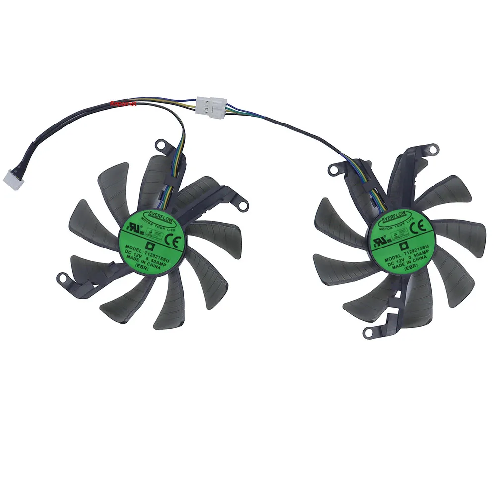 2 adet/takım T129215SU,VGA GPU Cooler Fan,For KFA2 GTX 1660 Ti 1-Click OC, KFA2 RTX 2060 1-Click OC, KFA2 GTX 1660 1-Click OC