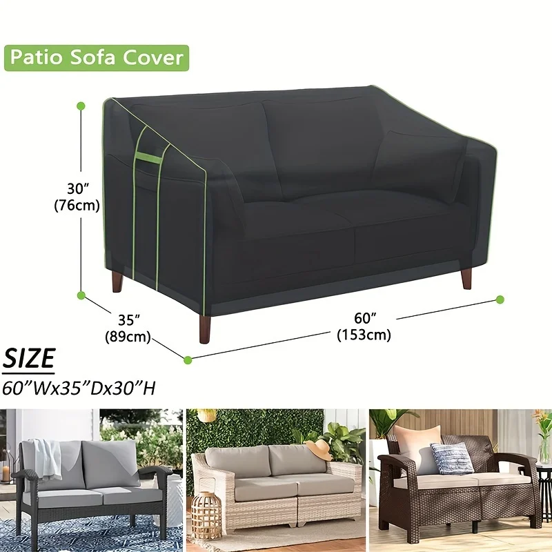 The courtyard sofa cover is waterproof, the double seat balcony two person sofa cover, the 600D thickens the heavy-duty outdoor