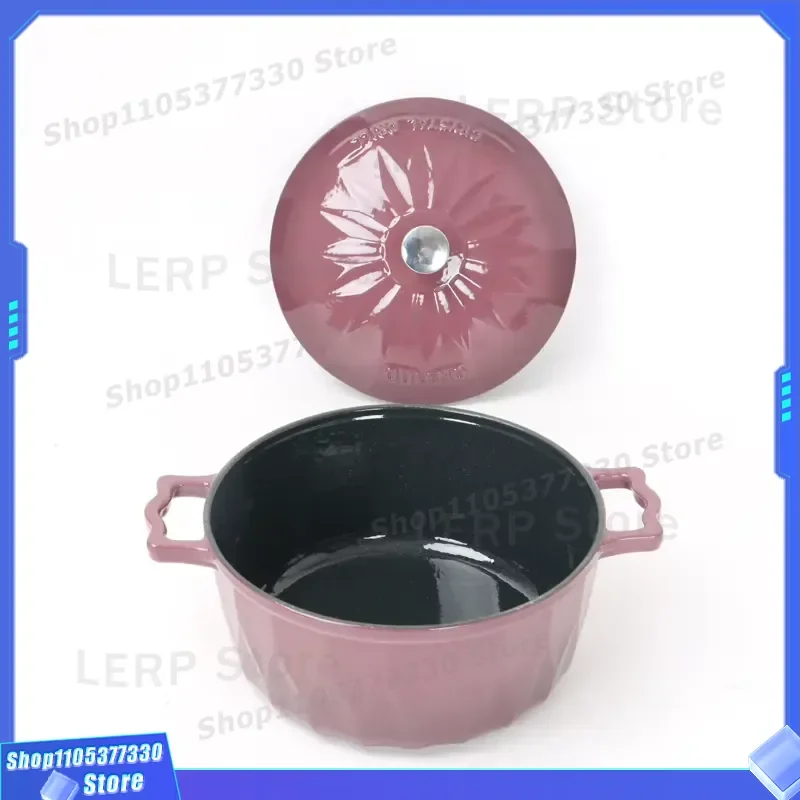 Premium Enameled Cast Iron Casserole Pot for Soup and Sauce Cooking Durable Kitchen Cookware Set with Lid Heat Resistant