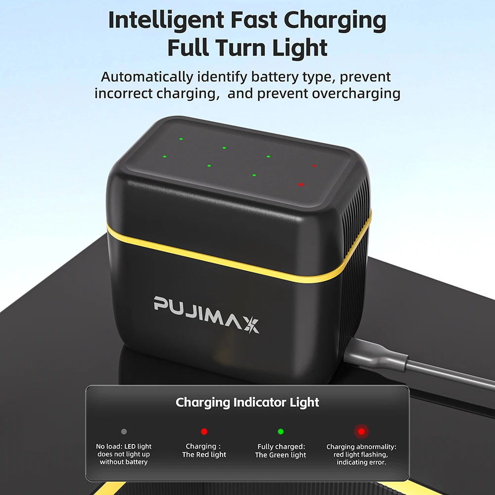 PUJIMAX 1.5V AA Rechargeable Batteries 8-slot AA Charger 3400mWh Li-ion Battery for Remote Control Mouse Computers Toy Clocks
