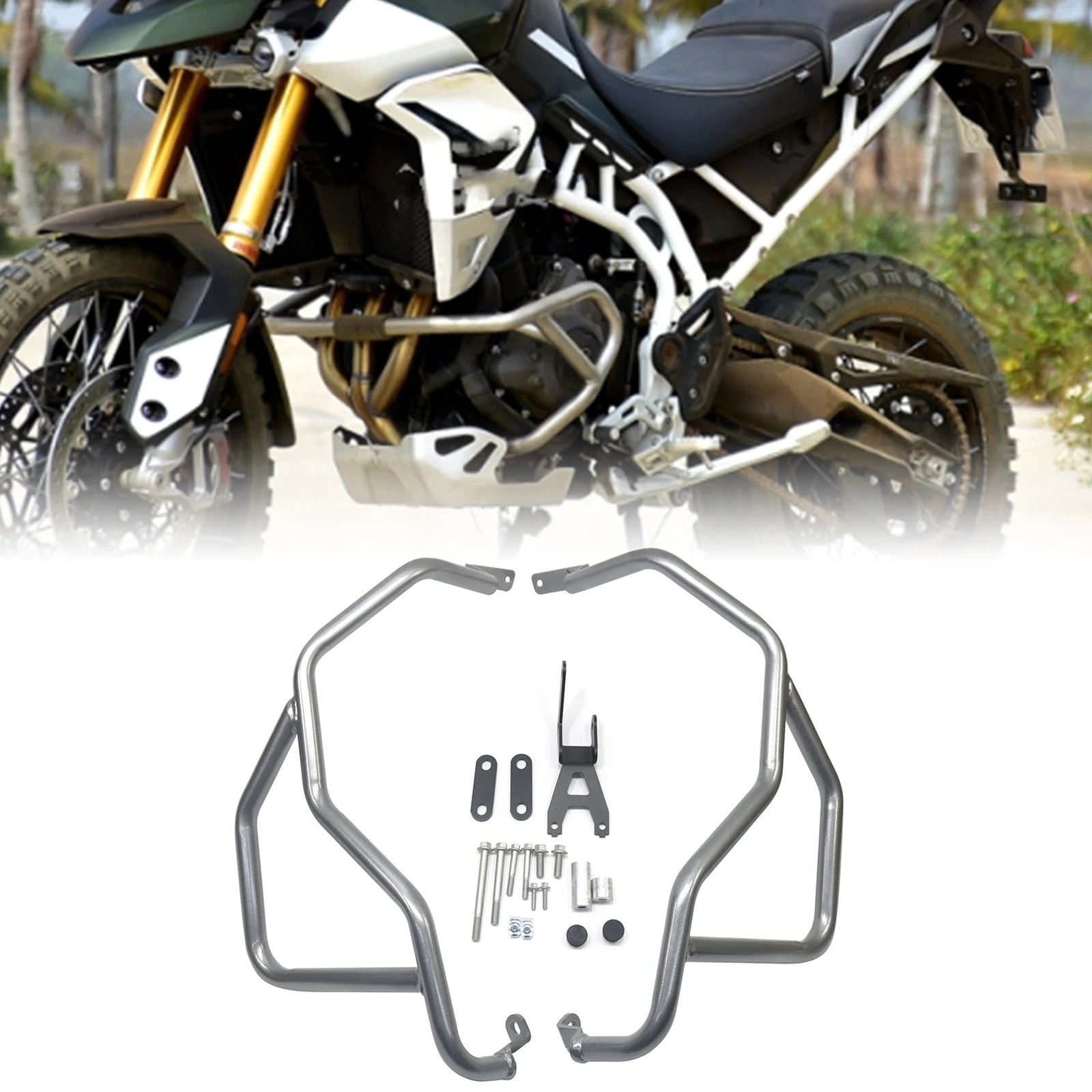 

Защитная дуга (крэш-бар) для двигателя мотоцикла Triumph Tiger 900GT 2025-2026, верхняя, с кронштейном для крепления