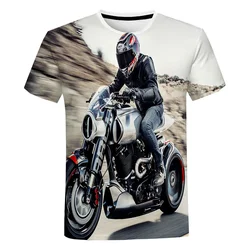 New Fashion Men and Women Biker 3dT T-shirt Summer Casual Trend T-shirt Round Neck Oversized Harajuku Tops