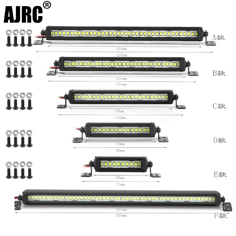 New Rc Car Roof Lamp 55mm-215mmled Light Bar For 1/10 Rc Crawler Axial Scx10 90046/47 Scx24 Wrangler D90 Trx4 Trx6 Rubicon Body