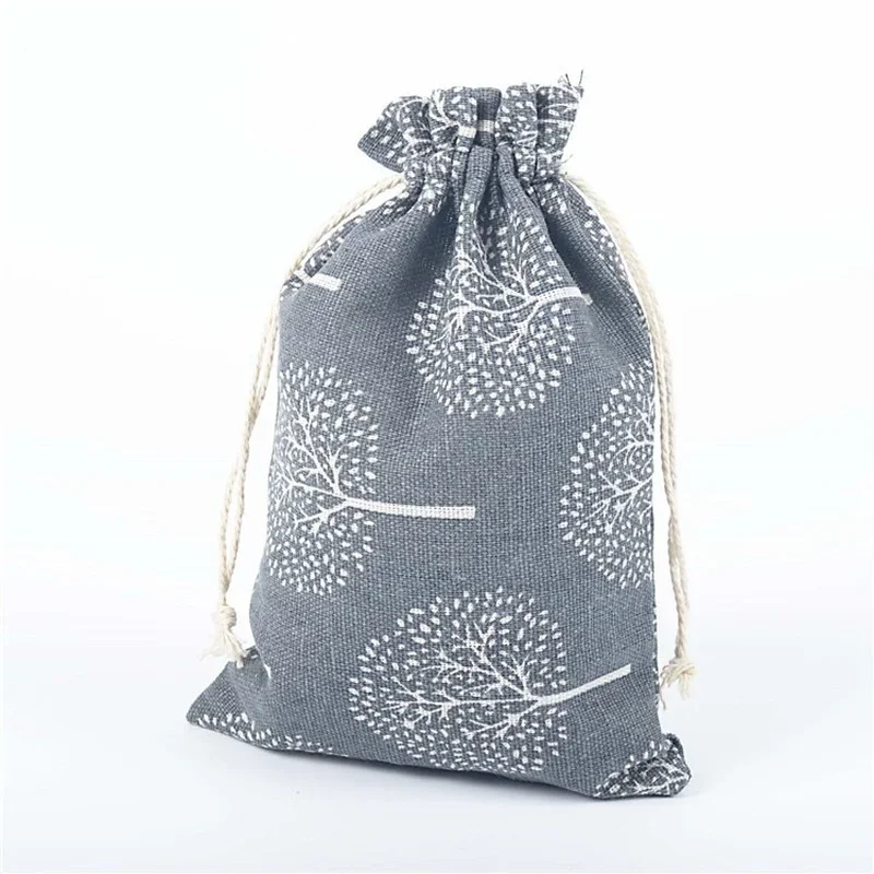 10pc Cute Print Reusable Cotton Line Bag Drawstring Pouches Candy Favor Holder Jewelry Party Gifts Bag 10x14cm/13x18cm 29 Colors