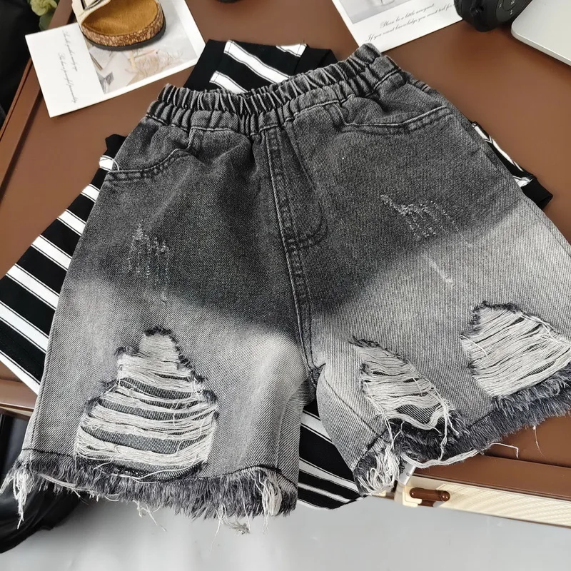 Boys' Shorts Summer New Children's Wear Casual Ripped Hole Denim Shorts Summer Children Pants Trend 2-10 Years