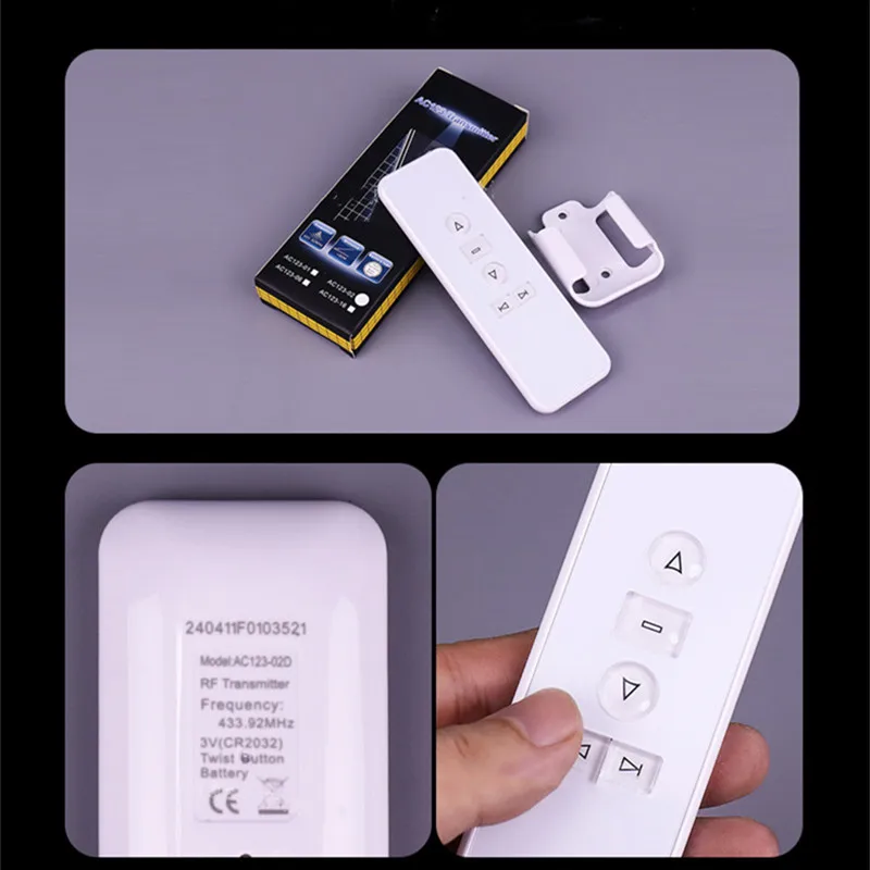 المنزل الذكي ستارة كهربائية للتحكم عن بعد A-OK جهاز إرسال لاسلكي مزدوج التردد AC123-02 ثنائي القناة #5