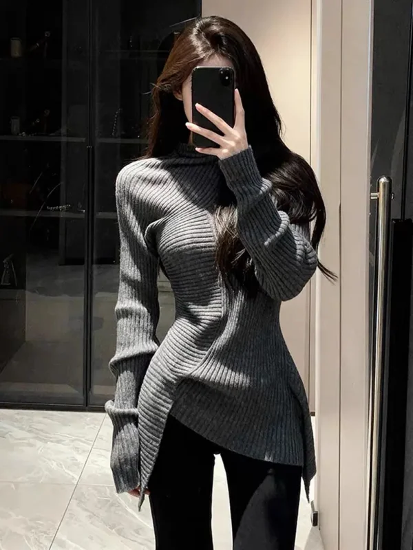 

Мягкий уютный женский вязаный свитер, новинка 2025, осень-зима, нерегулярный дизайн, элитный вязаный топ с верхом и глазами