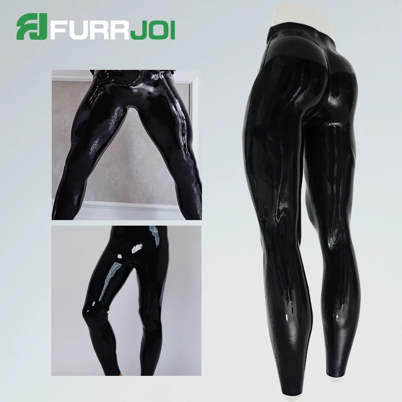Furrjoi – combinaison musculaire en Silicone, pantalon pour Costumes de Cosplay, jambes réalistes noires entières, combinaison musculaire en Latex, fourrure fétiche