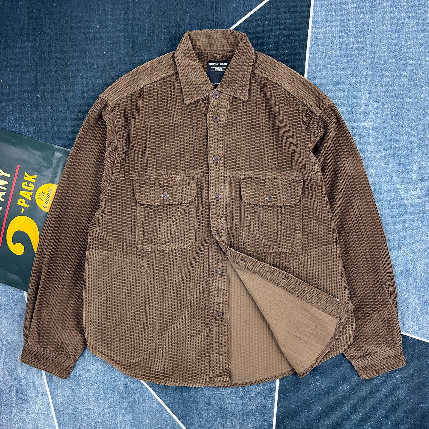 2026 Autumn New American Retro Long-Sleeve Lapel Corduroy Shirt Men's Simple 100% Cotton Washed Double Pocket Casual Thin Coat