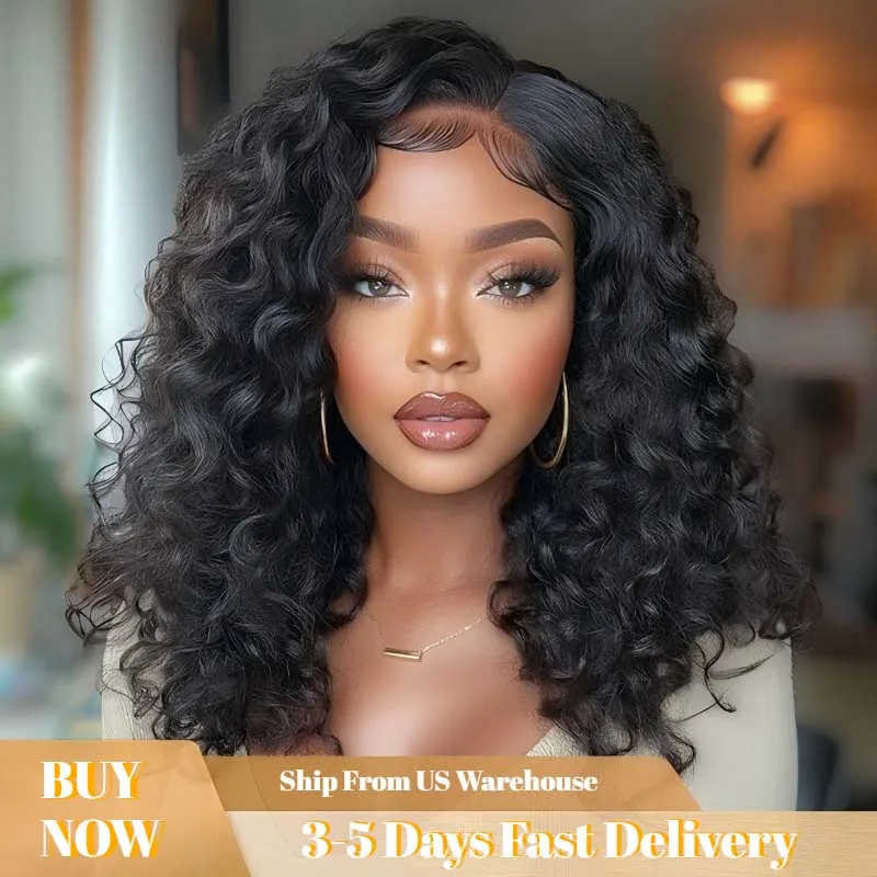 

Bob Wig Human Hair Curly Wave 13x6 HD Lace Front Wigs 220% Density Virgin Human Hair Pre Plucked with Baby Hair for Black Women