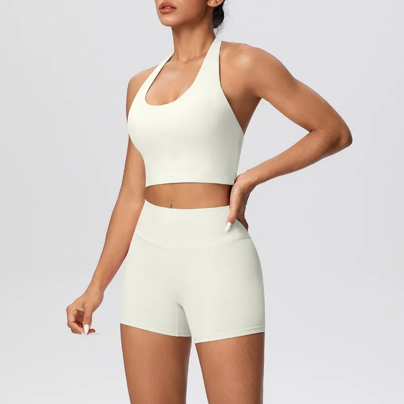 

2 Pcs Women's Seamless Yoga Set Sports Fitness Gym Two-piece Set Vest Long Pants Bodysuit High Waist Hip Lifting Tracksuit