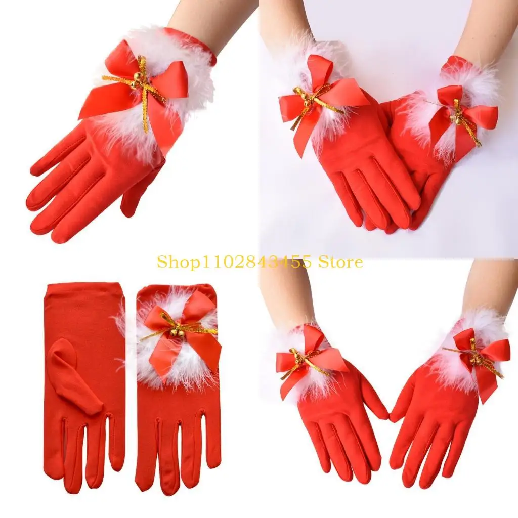 49MC Christmas Gloves Christmas Suit with Gloves Stretch Milk Silk