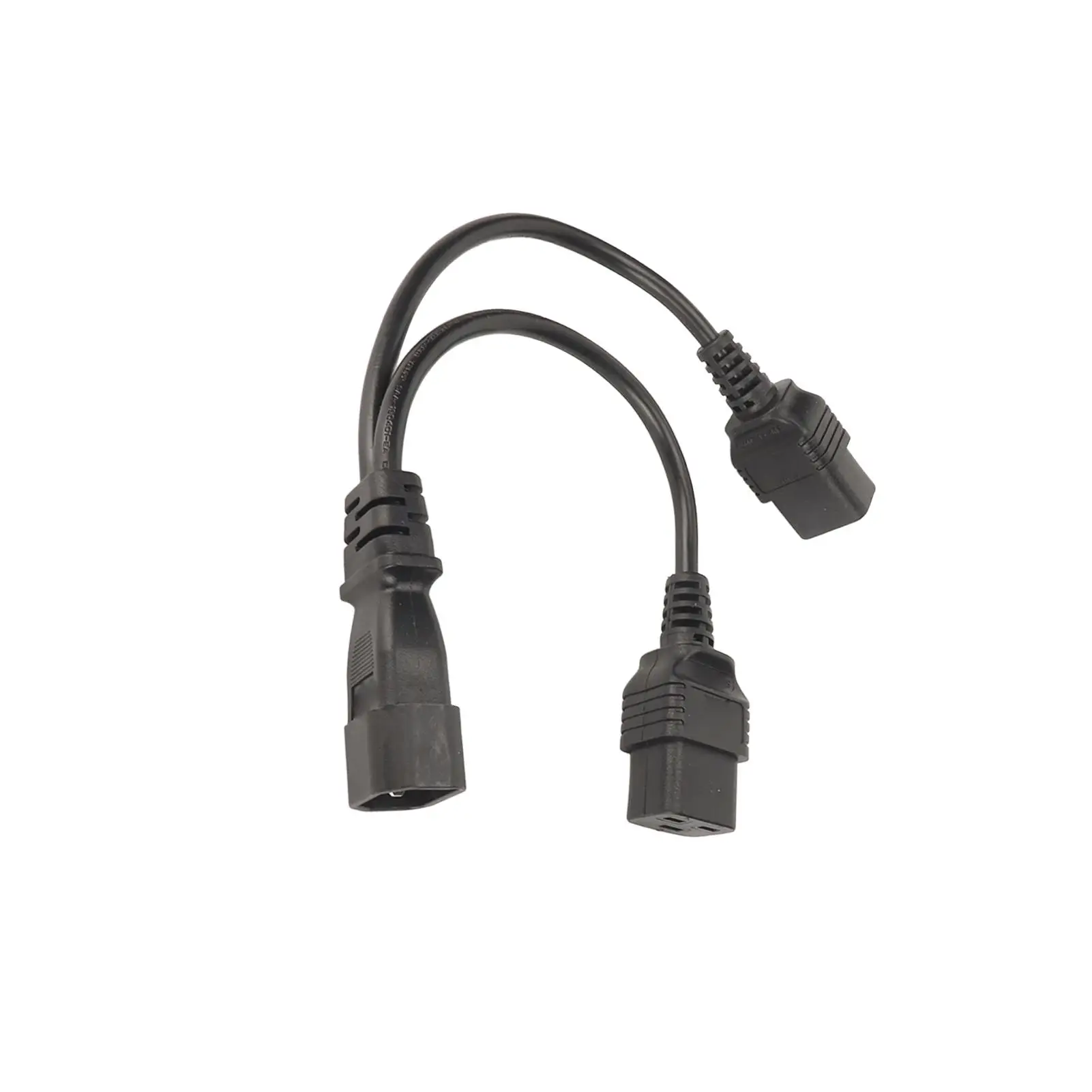 12.6in Splitter Power Cable: IEC320 C14 to Dual C19 - Plug & Play, PVC Shell, Heat Resistant