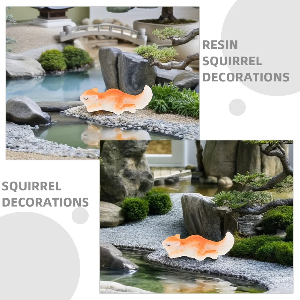 6 stks Miniatuur Landschap Eekhoorn Beeldjes Hars Tuinbeelden Voor Aquarium Home Office Decor Fairy Tuin Accessoires Outdoor