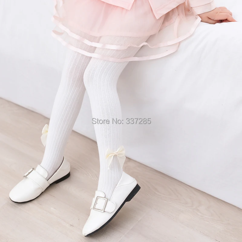 

0-12Y toddler Spring Autumn Winter Bowknot Tights Cotton Baby Girls striped Pantyhose child Kids Infant Knitted baby Stockings