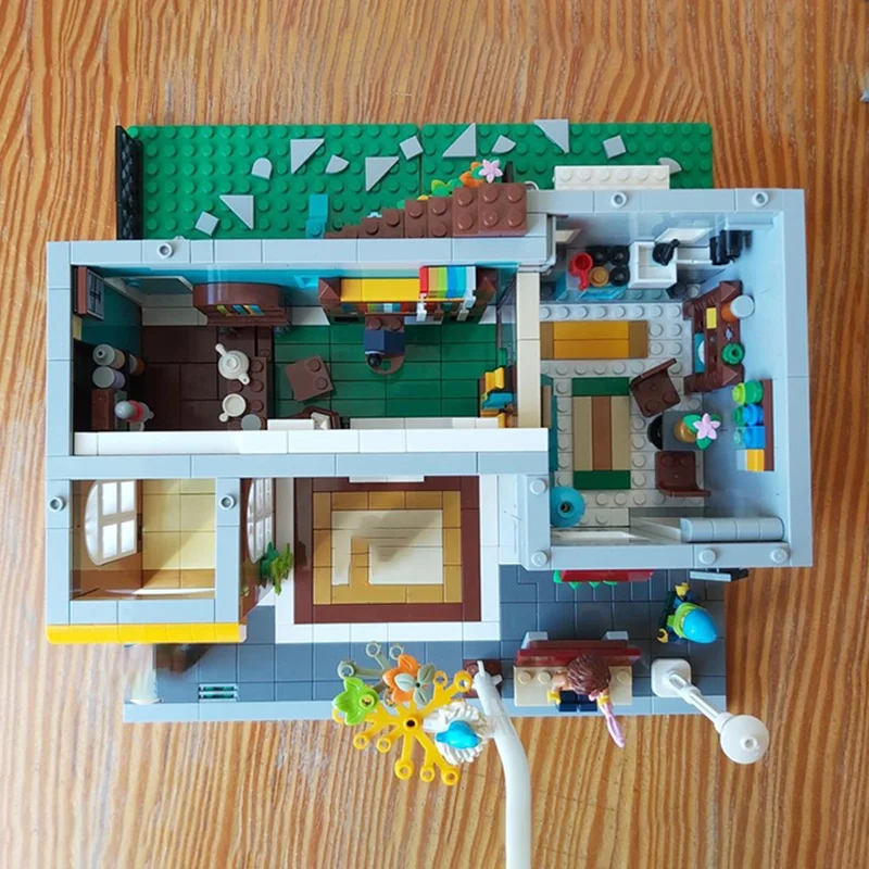 2143 قطعة MOC بيسترو Bookshop Alt بناء وحدات نموذج بناء لعبة كتل تجميع الإبداعية هدية الكريسماس فكرة الطوب عيد ميلاد #2