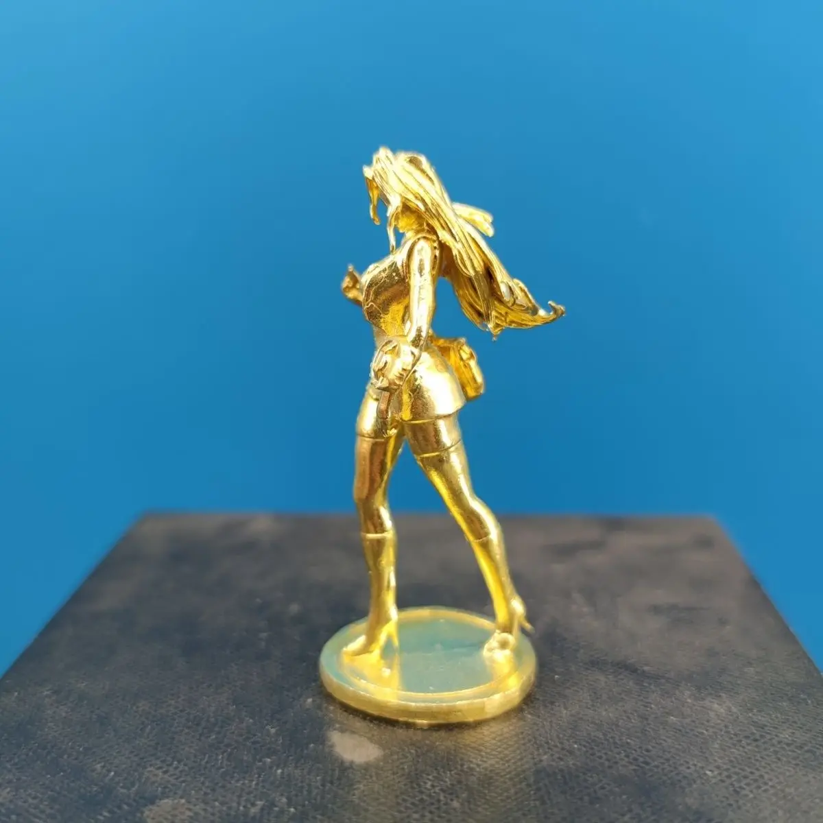 Brass Mini Collectible Anime Girl Statue- Decorative Figurine for Home/Desktop/Car Display