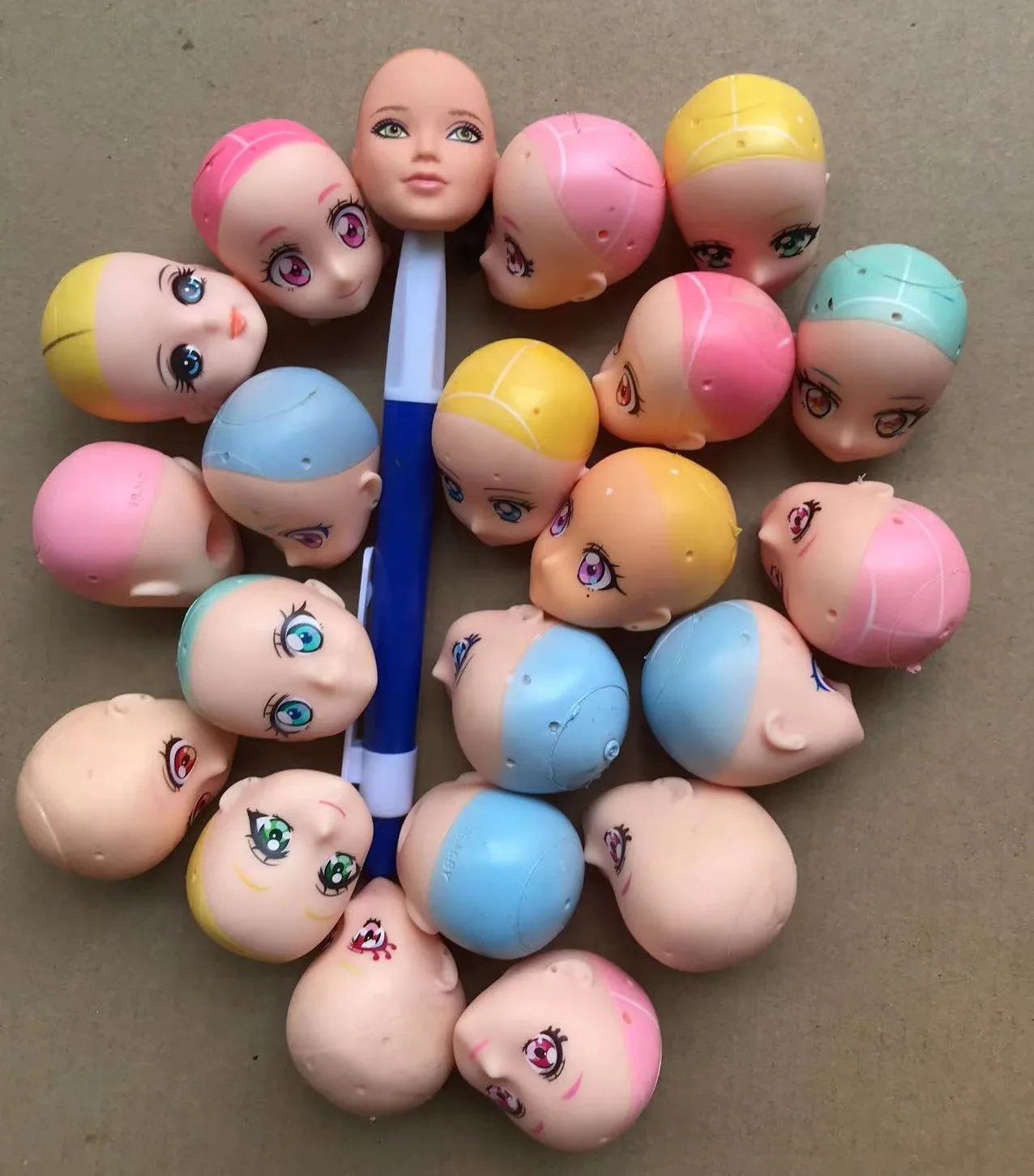 Licca Doll Bald Heads Cute Anime Eyes Doll Toy Girl DIY Dressing Toy Figures Little Twin Licca Doll Maki Miki Toy Girl Gifts