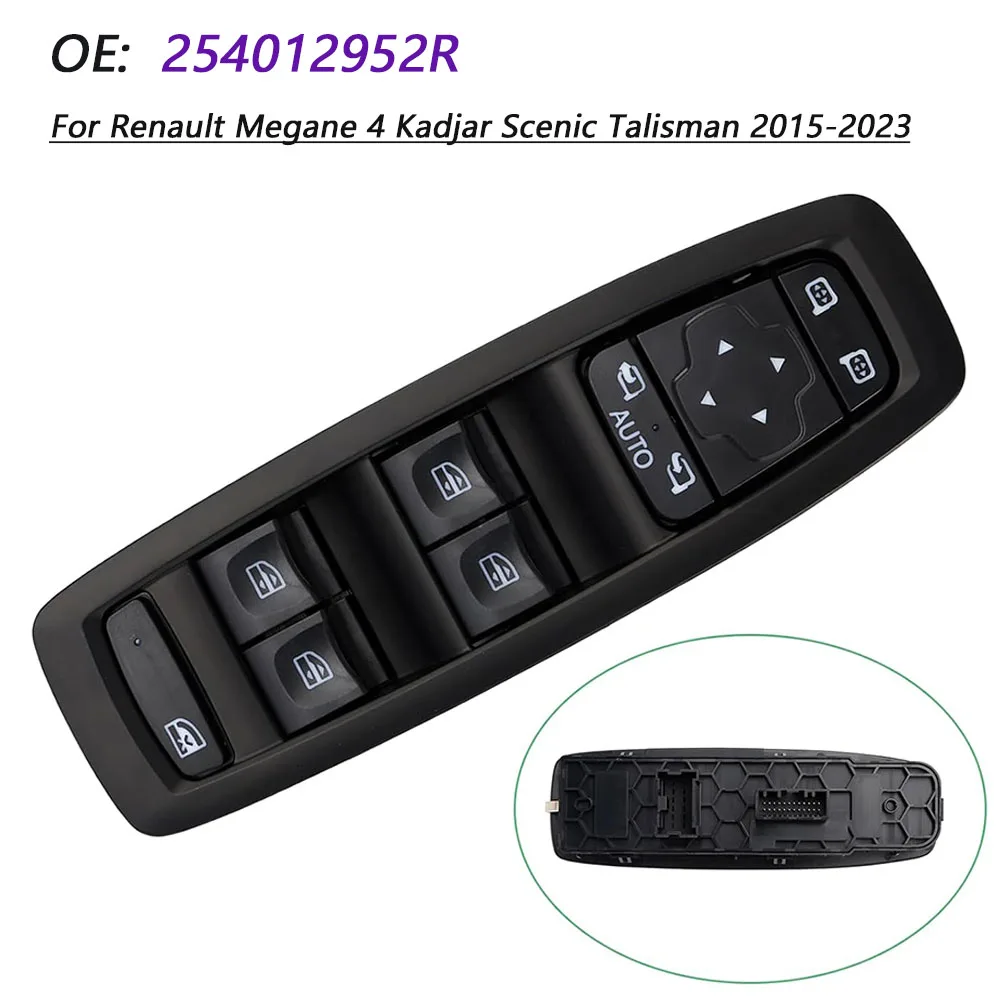 

Для Renault Megane 4 Kadjar Scenic Talisman 2015-2023, электрический главный переключатель управления окном, кнопка подъемника 25401-2952R