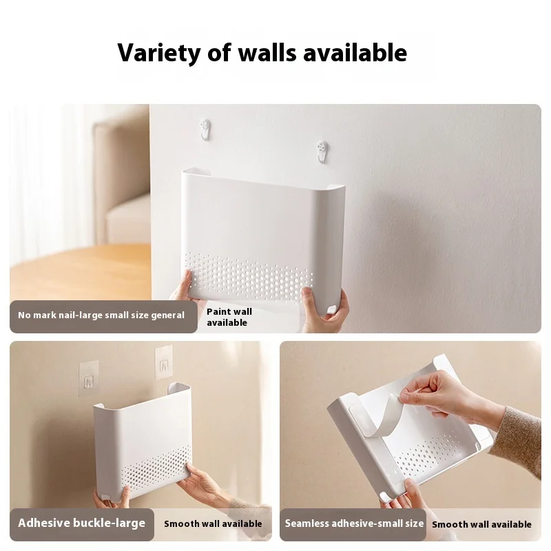 Minimalist Wireless Router Storage Box Without Drilling Wall Hanger for The Living Room WiFi Router Holder and Storage Shelf