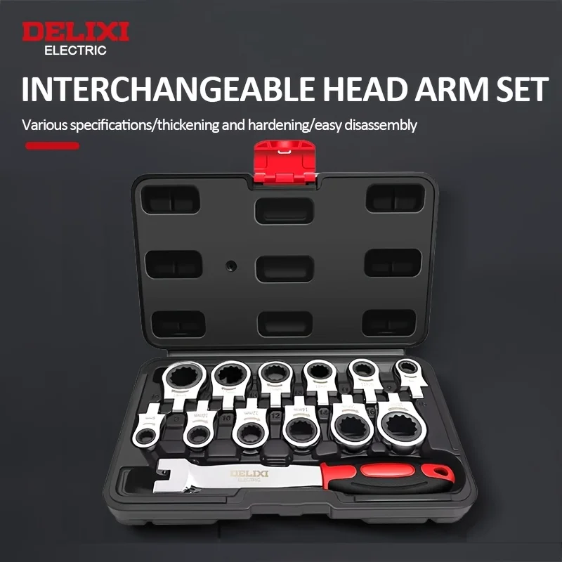 

Набор ключей с трещоткой DELIXI ELECTRIC с гибкой головкой: съемный динамометрический ключ 12 в 1, комбинированный набор сменных плоскогубцев с метрической головкой