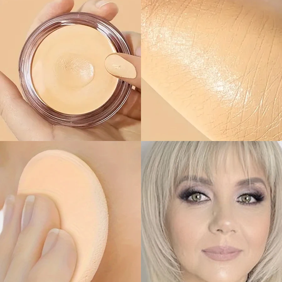 كريم أساس بتغطية كاملة مكون من 9 ألوان، كريم أساس طبيعي لجميع ألوان البشرة مع أداة مكياج منتفخة، هدايا مقاومة للماء #5