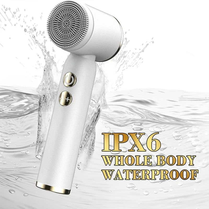 Massaggiatore viso sonico elettrico in silicone, impermeabile Ipx6, ricarica USB, detergente viso in silicone per pulizia profonda e esfoliante