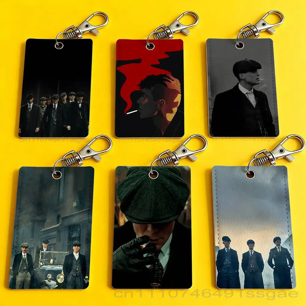 P-Peaky B-Blinders Tommy Card Holder Men And Womenn Universal Antirust Keychain Learther Access Drop Key Tag Ring