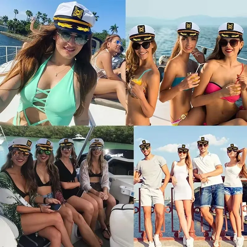 الكبار يخت بحار الكابتن قبعة قابل للتعديل الرجال والنساء قبعة الحفلات ماكياج الكرة خلع الملابس الحدث اكسسوارات أنيقة ممتازة