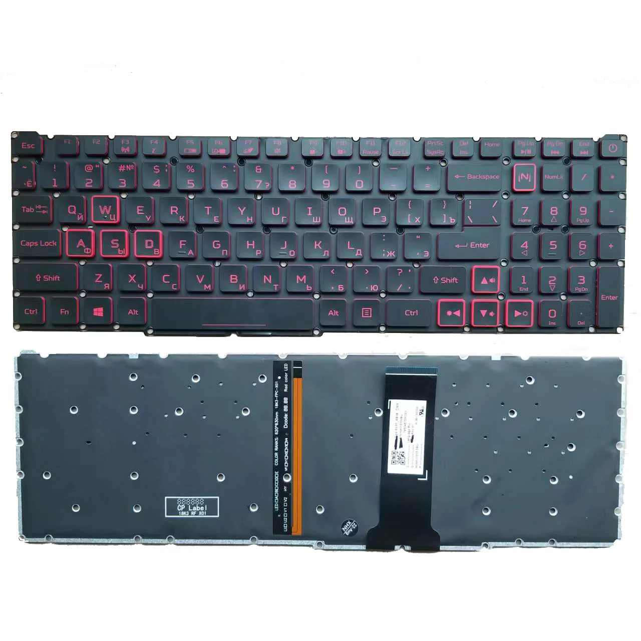 

New RU Russian RGB Keyboard For Acer Nitro 5 AN517-51 AN515-43 AN515-54 AN515-55 7 AN715-51 AN715-52 PH315-52 PH315-54 Backlit