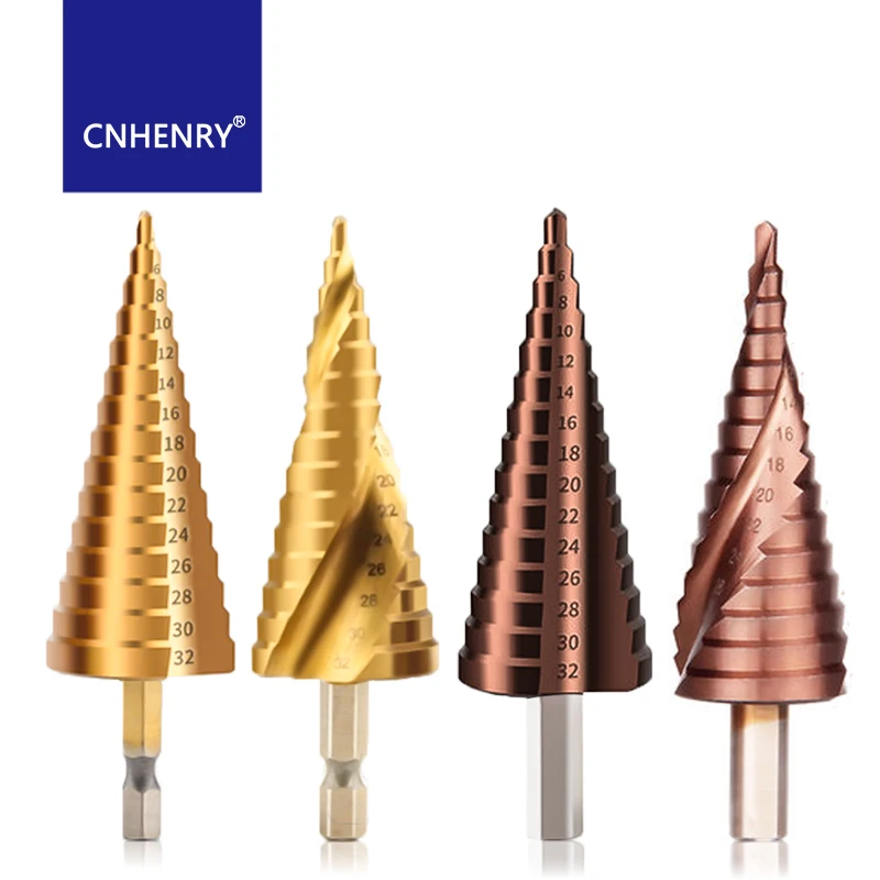 HSS Step Drill M35 Cobalt Titanium Coated Hole Drill Cone Drill Bit 4-12/4-20/4-32mm For Metal Drilling Set Hole Saw