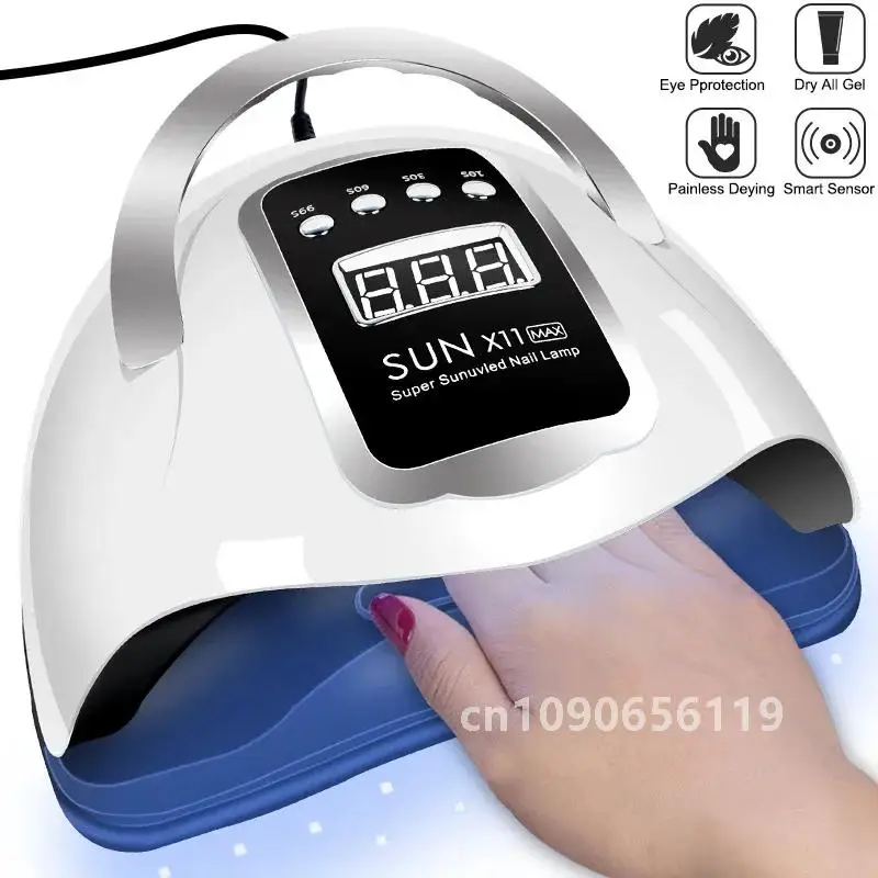 Nagellampe 132 W/54 W/36 W Hochleistungs-Gel-Lampe UV-Lampe Schnell aushärtender Nageltrockner mit großem Raum und Timer Smart Sensor Nagelwerkzeuge