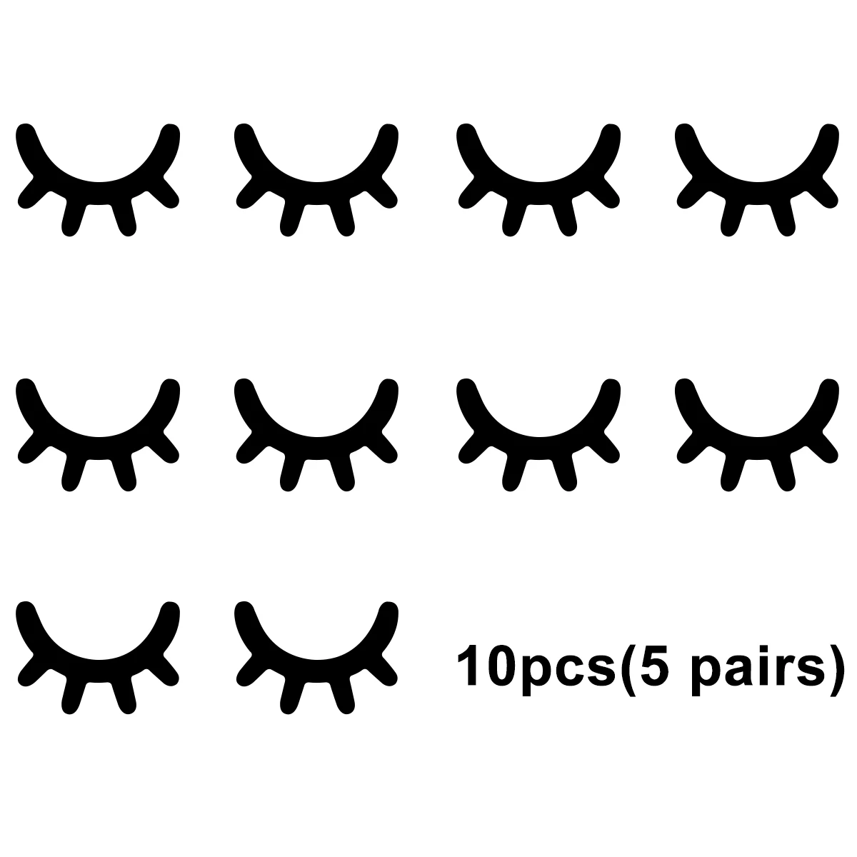 5pairs Eyelashes Wall Sticker Creative Modern Home Decoration Eyelash Extention Studio Sticker Art Decals Room Lash Decor Poster