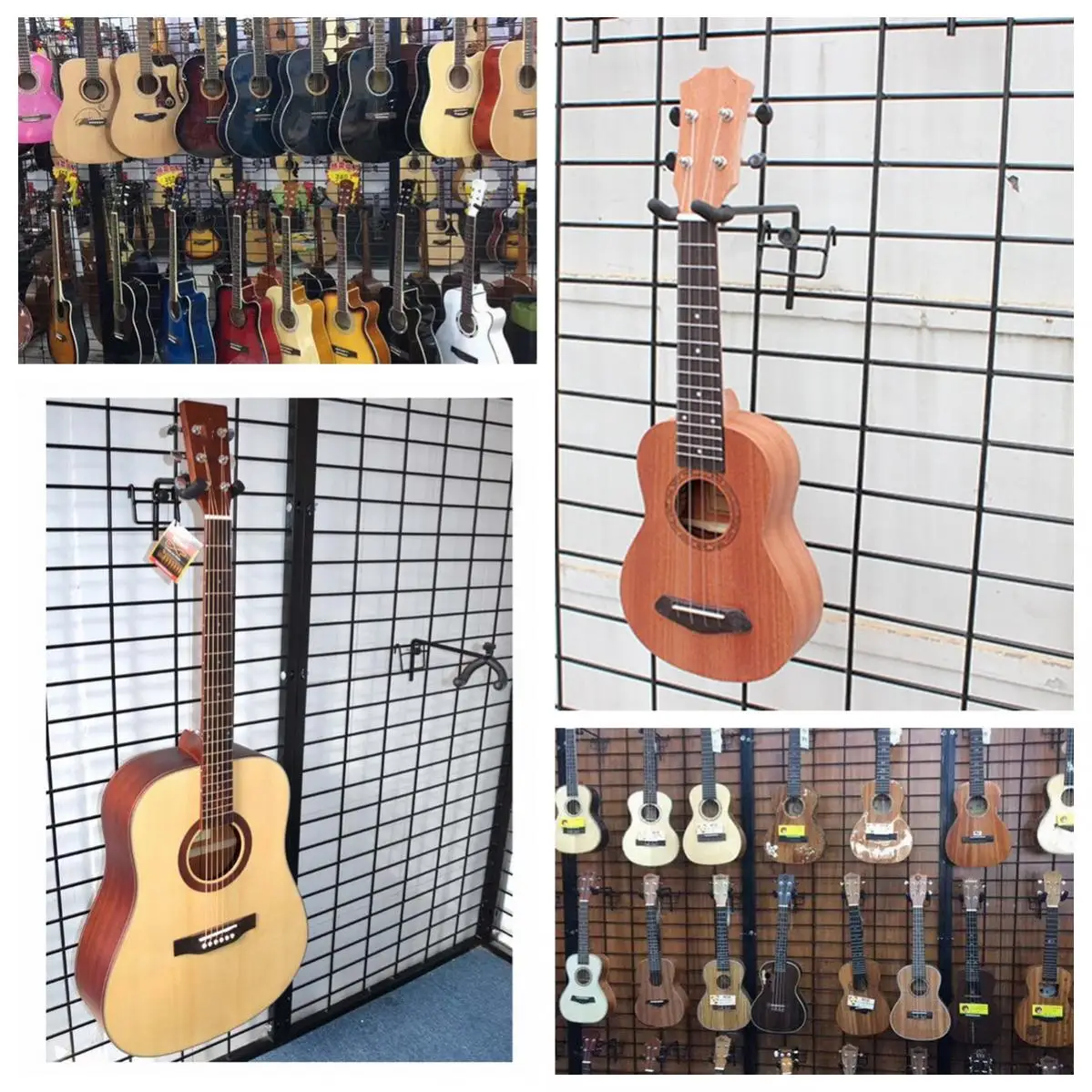 Guitar Hanger Holder Mesh Rack Long Arm Hook Metal Soft Sponge Coat Guitar Wall Mount Stand for Guitar Ukulele Violin Exhibition